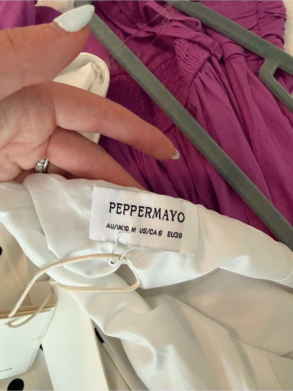 Peppermayo White Maxi Dress with Black Polka Dots - Picture 3 of 3